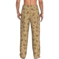 thumbnail image 3 of Xecao Brown Flowers Men's Straight Lounge Pajama Pants: The Ultimate in Comfortable Sleepwear, 3 of 9