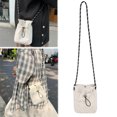 thumbnail image 6 of Women Soft Cloth Drawstring Shoulder Bag Nylon Crossbody Bag Phone Bag (Ladies Portable Casual Bag), 6 of 10