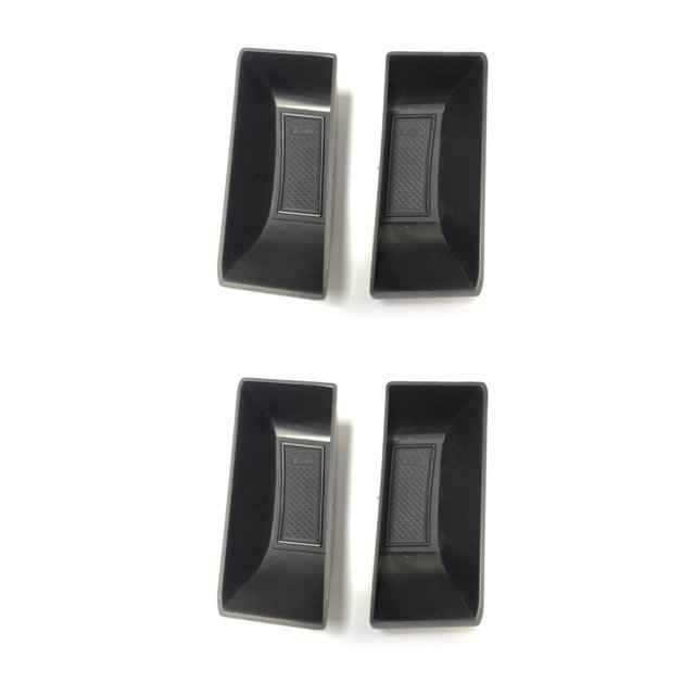 Scienceny 1 Juego de caja de almacenamiento para reposabrazos de puerta de coche, alfombrilla de goma de bolsillo para automóvil, carcasa para Puerta trasera 2piezas