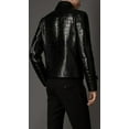 thumbnail image 2 of Men's & Boys 100 % Genuine High Quality Lambskin Leather Crocodiles embossed Motor Biker Jacket, Long Sleeves Beautiful Look, 2 of 3