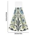 thumbnail image 6 of Yayeee Kitchen Hanging Hand Towels Set of 2 with Loop Bathroom Absorbent Tie Towel, Blue Floral Pattern, 6 of 7