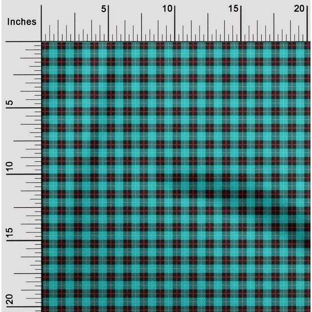 oneOone Cotton Poplin Fabric Tartan Check Printed Craft Fabric BTY 56 Inch Wide