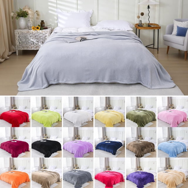 Sentmoon Summer Blanket Blankets Soft Fleece Blanket Warm Throw Cozy Solid Bed Cover Plush Sofa Rug Lightweight Layer for Couch Bedding Relaxation and All Season Comfort