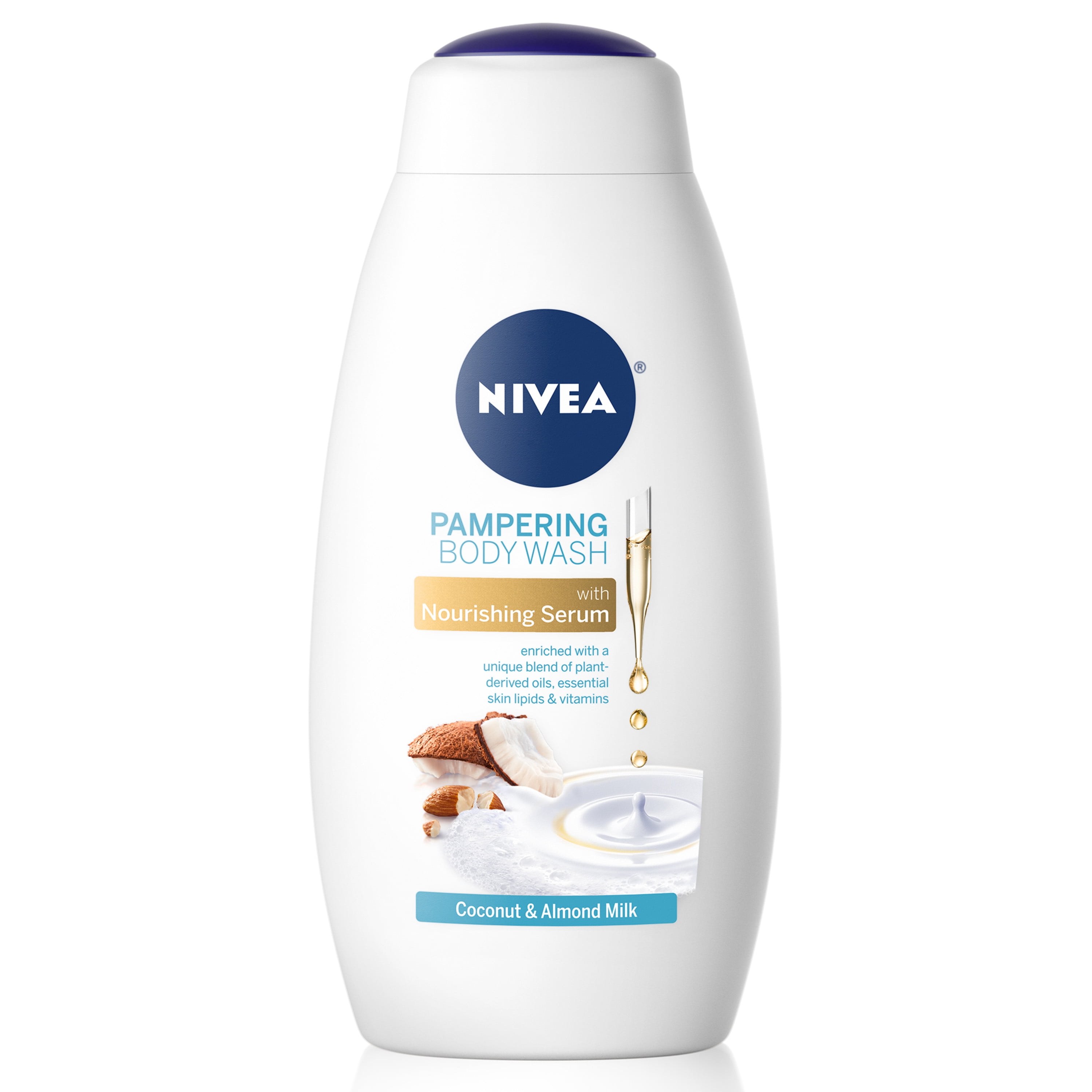 NIVEA Coconut and Almond Milk womens Body Wash with Nourishing Serum, 