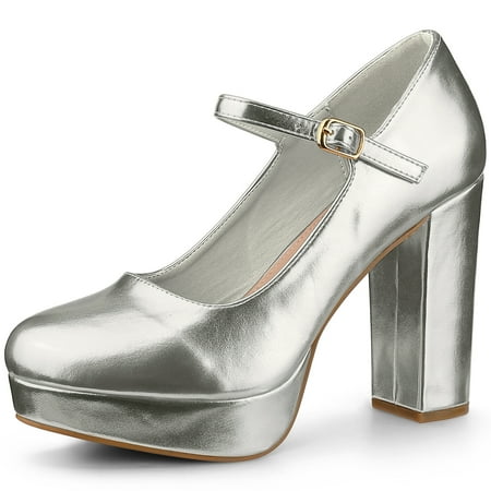 

Unique Bargains Women s Platform Chunky Heels Mary Janes Pumps