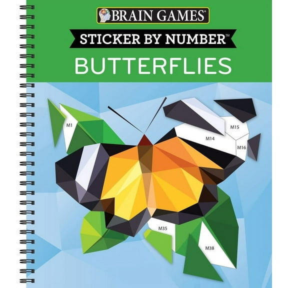 Brain Games: Sticker by Number BUTTERFLIES