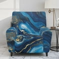 thumbnail image 2 of FUIALDOLG Blue Abstract Marble Print Recliner Slipcovers Home Decor 4 Pieces Lazyboy Recliner Chair Cover for Dog Pets with Pockets Furniture Protector, 2 of 7