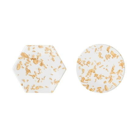

2Pcs Luxury Acrylic Cup Coasters Tabletop Protection Insulation Pad Coffee Wooden Table Office Party Decoration
