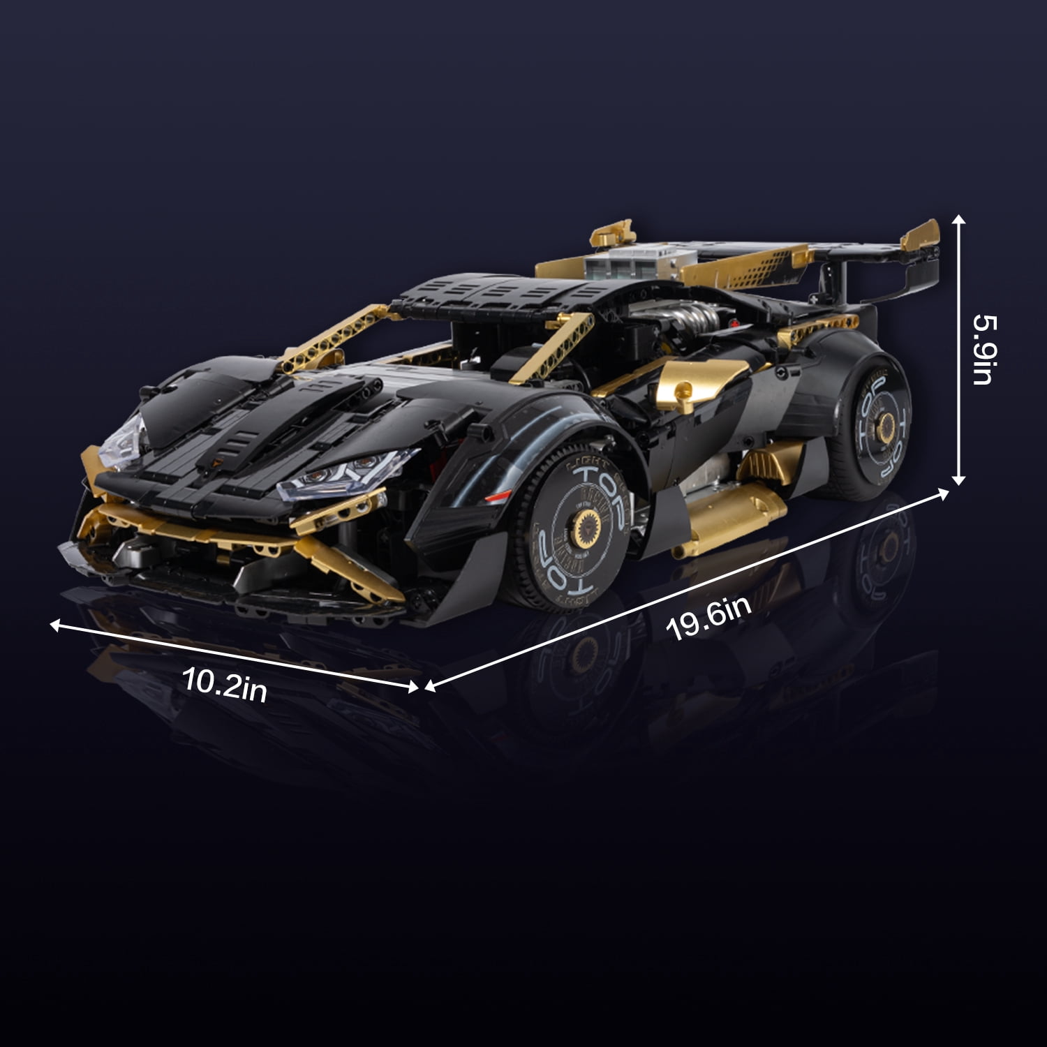 Leimao 1:8 Yellow Super Car Building Sets, Adults Racing Model Car, Decor Collectible Gift(3466 Pcs)