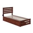 thumbnail image 2 of AFI Oxford Twin XL Wood Platform Bed with Headboard, Footboard & Storage Drawers, Walnut, 2 of 7