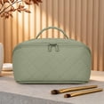 thumbnail image 6 of Gynky Large Travel Makeup Bag for Women - Waterproof Cosmetic Bag, Flat Open Toiletry Bag with Ample Space for Skincare, Brushes & Travel Essentials, Portable Design（Green）, 6 of 7