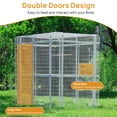 thumbnail image 6 of Walnest 87 inch Large Walk in Iron Aviary with 2 Feeding Bowls,Bird cage for Macaws Canaries Parrots Budgie Lovebirds(White), 6 of 10