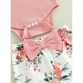 thumbnail image 6 of Canis Newborn Baby Girls Cotton Tops Romper Floral Pants 3Pcs Outfits Set Clothes, 6 of 8