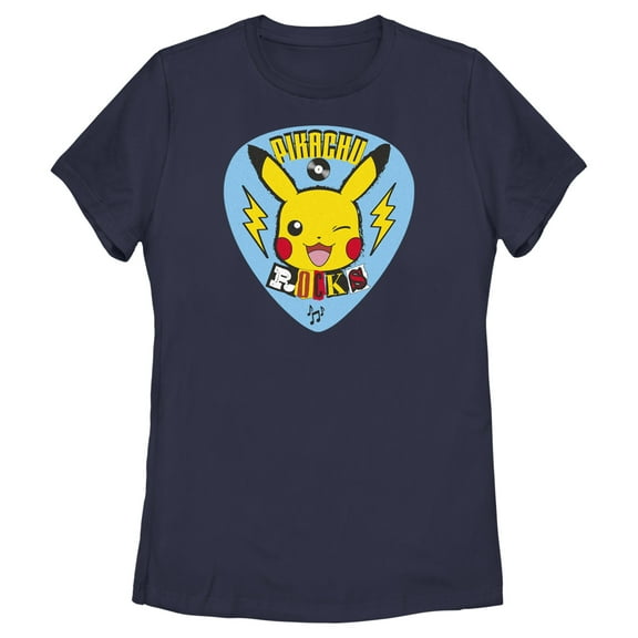 Women's Pokemon Pikachu Rocks Graphic Tee Navy Blue 2X Large
