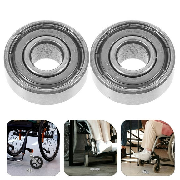 MLINS 2pcs Wheelchair Caster Metal Bearings Replacement Wheelchair Front Wheel Bearings Transport Chairs Universal Wheelchair Part Accessories