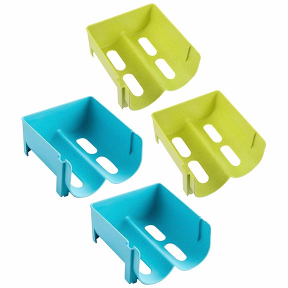 SOPOTUTU 4Pcs Freezer Storage Boxes Stackable Crates for Fridge Storage in Green PP Material