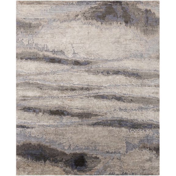 Hauteloom Kujod Living Room, Bedroom Area Rug - Abstract Distressed Marble - Contemporary Modern Transitional - Gray, Beige, Cream - 2' x 3'
