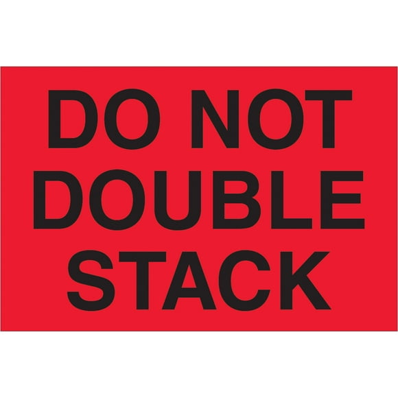 Great Box Supply Étiquettes "Do Not Double Stack", 4 Pouces x 6 Pouces, Rouge Fluorescent, 500/rouleau