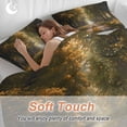 thumbnail image 5 of Brown Trees Bedding 3 Piece Duvet Cover Set Queen Size, Forest Art Decor Spring Summer Nature Leaf Soft Microfiber Comforter Cover with Zipper Closure & Pillowcases, FadeResistant Quilt Cover, 5 of 9