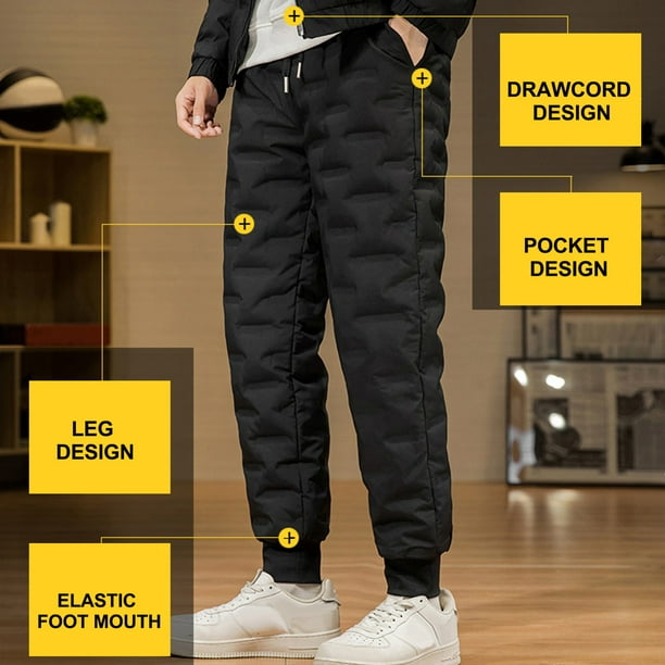 Down Pants Thickened In Winter Casual Warm And Windproof Down Leggings Cold  Proof Sports Pants Outside A498 