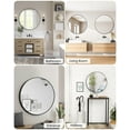 thumbnail image 2 of Huloretions Bathroom Mirror, Black Metal Framed Bathroom Mirrors for Wall, 5mm Extra Thick Round/ Rectangle Mirror, Matte Black Bathroom Vanity Mirror for for Nursery, Living Room, Vanity, 2 of 9