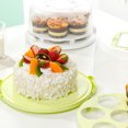thumbnail image 3 of Portable Plastic Round Cupcake Container Dessert Cake Storage round Box Dessert Holder Half Transparent Cake Box, 3 of 4