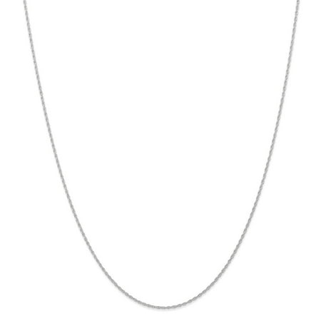 10k White Gold Setting - 10k White Gold .95 mm Carded Cable Rope Chain