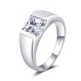 thumbnail image 1 of Anillo de hombre de imitación de esmeralda azul en plata esterlina S925, joyería popular europea y americana, 1 of 5