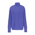 thumbnail image 5 of WREESH Womens Fashion Sweaters Turtleneck Sweater Solid Color Pullover Regular Fit Long Sleeve Tops Casual High Neck Pullover Top Blue, 5 of 6