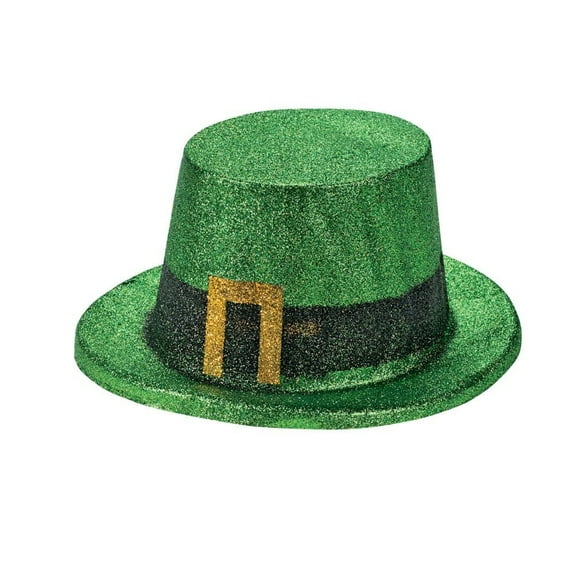 Green Glitter Top Hats - Apparel Accessories - 12 Pieces
