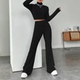 thumbnail image 4 of Pantalones Trajes de punto de 2 piezas Camisas de punto para mujer Conjunto de pantalón Traje deportivo Ygjytge Negro T M para Mujer, 4 of 6