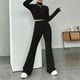 thumbnail image 4 of Pantalones Trajes de punto de 2 piezas Camisas de punto para mujer Conjunto de pantalón Traje deportivo Ygjytge Negro T M para Mujer, 4 of 6