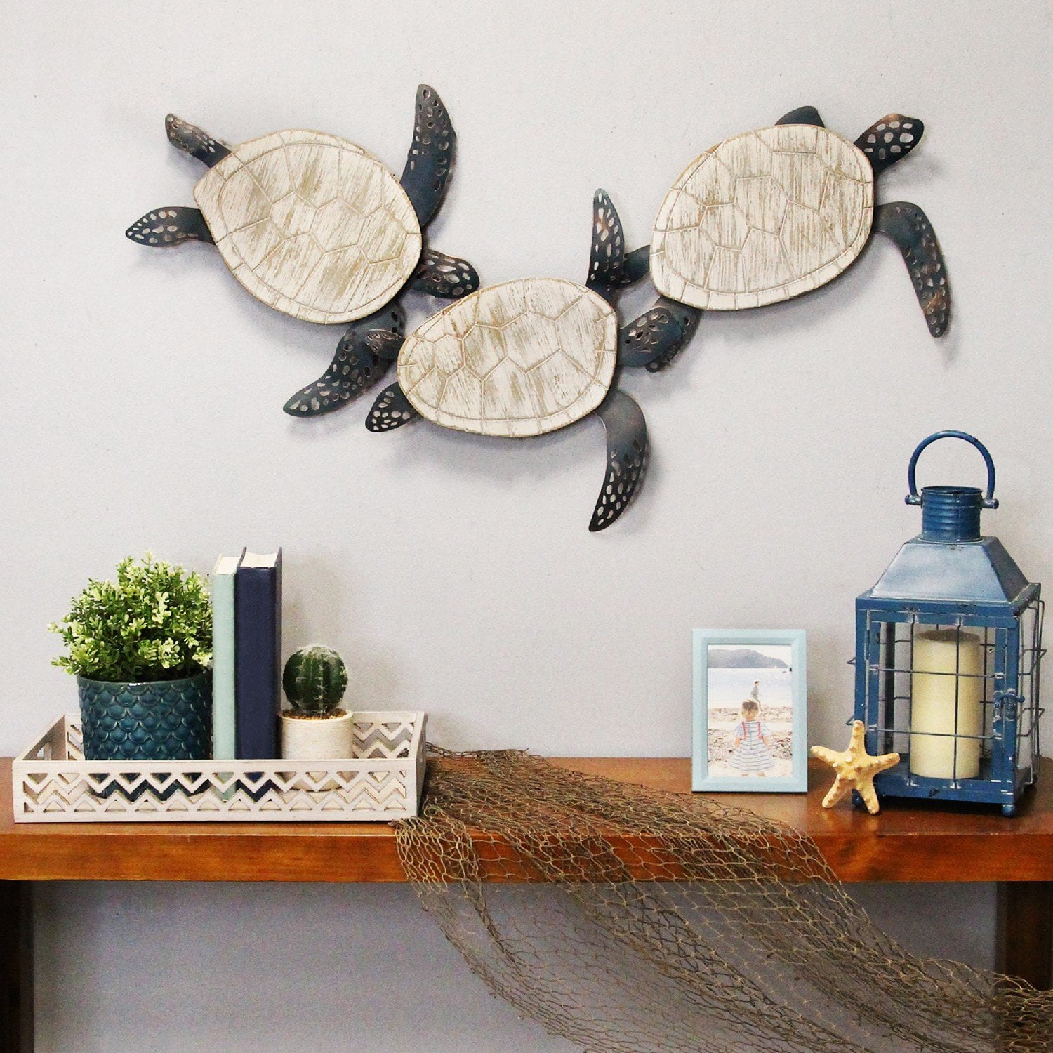 Stratton Home Decor Metal and Wood Carved Turtle Wall Decor - Walmart