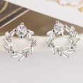 thumbnail image 2 of Pendientes De Hojas Para Mujer - Joyería De Moda Hipoalergénica Con Forma De Círculo De Circón, Encanto Ligero Minimalista, 2 of 6
