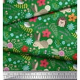 thumbnail image 2 of Soimoi Poly Georgette Fabric Floral,Rabbit & Porcupine Cartoon Print Sewing Fabric Yard 42 Inch Wide, 2 of 3