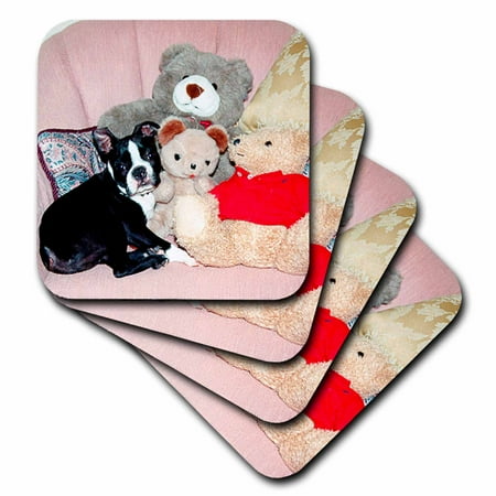 

Boston Terrier set of 4 Coasters - Soft cst-271-1