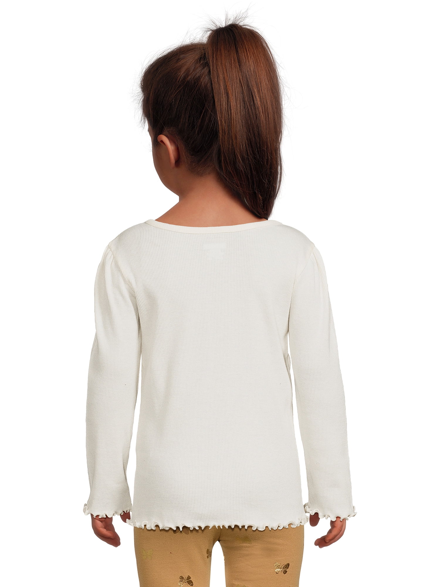 Garanimals Toddler Girl Ribbed Long Sleeve Top, Sizes 12M-5T