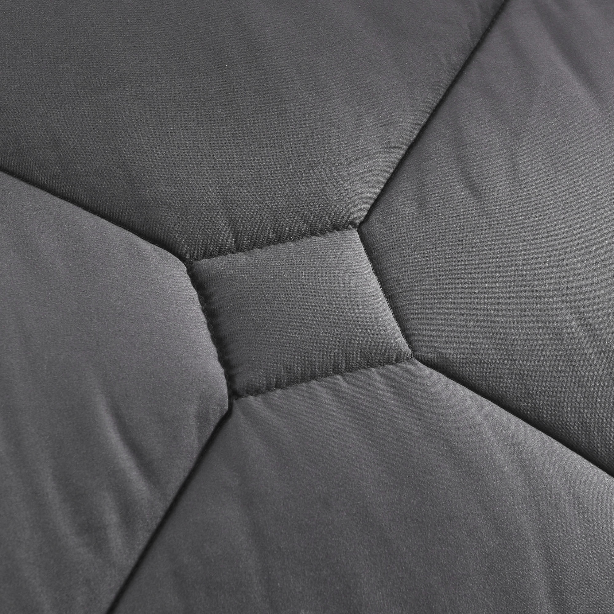 HIG 8 PCS Modern Comforter Set All Season Bed in a Bag, Dark Gray, Queen Size