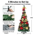 thumbnail image 5 of Gamexcel 6 FT Pre Lit Decorated Christmas Tree Pop Up Christmas Tree and Warm White LED Lights,Holiday Party Decorations,Gold, 5 of 8