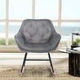 thumbnail image 2 of Comfortable Rocking Chair Accent Chair for Elderly and Adults, Home Rocking Accent Chair for Leisure Time, Modern Comfy Single Sofa Chair Rocker Armchair for Bedroom Living Room Office, Gray, 2 of 7