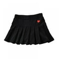thumbnail image 2 of Girls' Pleated Athletic Skort with Built-In Shorts, Flared Tennis Skirt for Sports, School, Active Play, Prevents Wardrobe Malfunctions During Running, Yoga, and Daily Movement - Black, 2 of 9