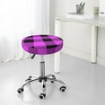 thumbnail image 7 of Naloa Purple Black Buffalo Plaid Round Bar Stool Cushion Cover 12-14 inch, Fits Kitchen, Office, Restaurant Chairs - 14 inch, 7 of 7