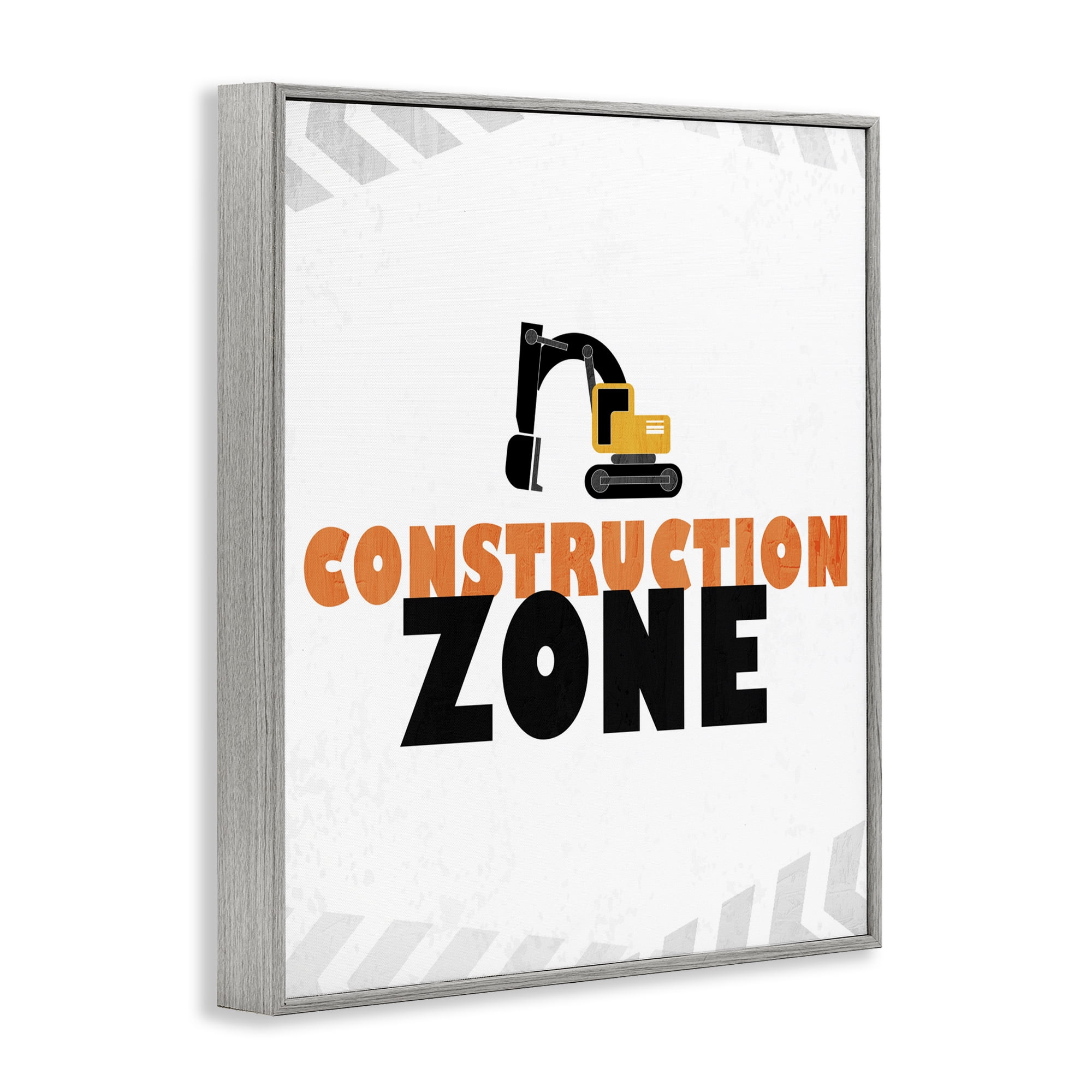 Construction Zone Minimal Gray Framed Giclee Art, design by Kim Allen