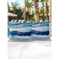 thumbnail image 4 of Outdoor Pillows Waterproof, Navy Blue Coastal Beach Throw Pillows with Inserts Included, Summer Nautical Abstract Ombre Art Indoor Outdoor Decorative Lumbar Pillow for Bed/Couch/Patio 16"x16", 2Pcs, 4 of 8