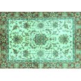thumbnail image 1 of Ahgly Company Indoor Rectangle Oriental Turquoise Blue Modern Area Rugs, 6' x 9', 1 of 4