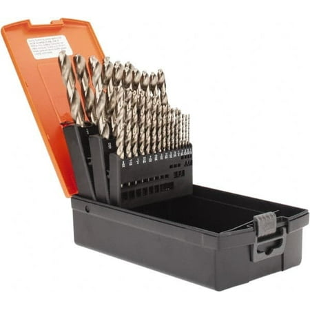 

Hertel 1/16 to 1/2 135° Point Bright Finish Cobalt Jobber Length Drill Bit Set 29 Piece Standard Point Straight Shank