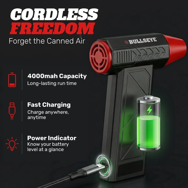 Bullseye Pro Rechargeable Electric Air Duster 130000 RPM photo 2