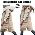 thumbnail image 4 of cocolona Womens Long Puffer Vest Winter Warm Sleeveless Hooded Coats Zip Up Stand Collar Quilted Down Jackets Puffer Vest for Women, 4 of 8