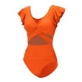thumbnail image 5 of MSJUHEG Tummy Control Bathing Suits,Swimwear Monokinis,Push Up Swimsuits for Women,High Waist Bathing Suit,Push Up Bathing Suits for Women,Cross Back,Bathing Suit for Women Orange M, 5 of 8