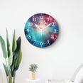thumbnail image 4 of 14 Inch Wall Clock Battery Operated Silent Clock Decorative for Office, Kitchen, Outdoor, Living Room，Outer Space Stars and Dusty Gas Cloud Print, 4 of 4